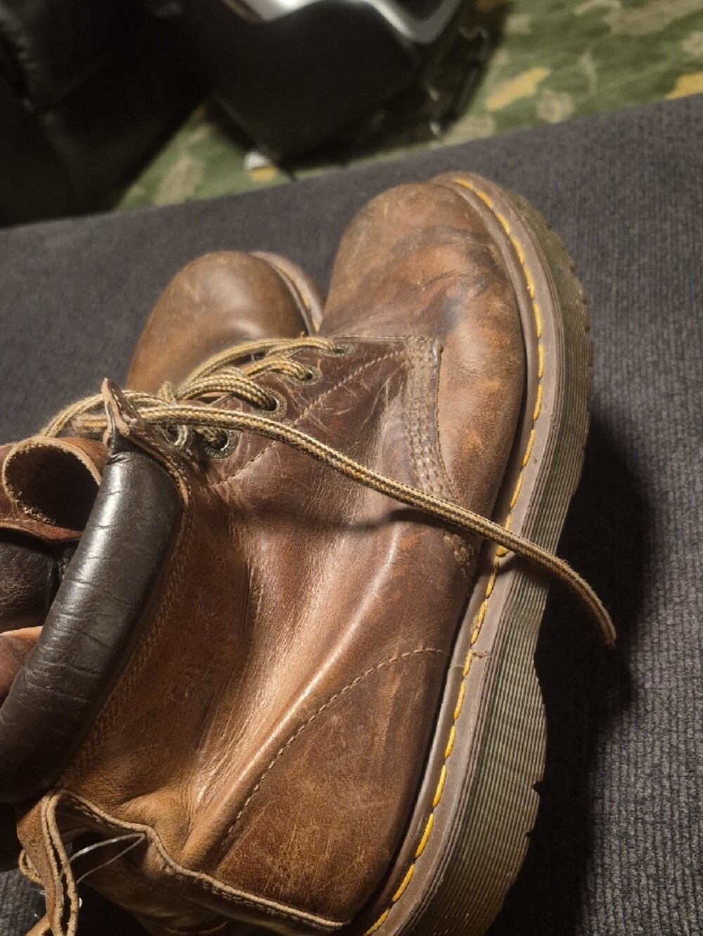 Dr. Martens Brown Leather Lace-Up Work Boots - Picture 5 of 12